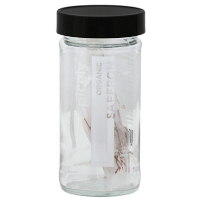 Spicely Organic Spices Saffron Glass Jar - 0.021 Oz