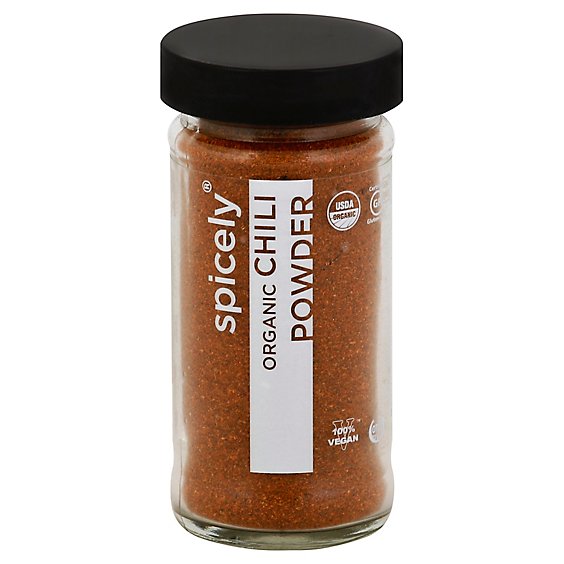Spicely Organic Spices Chili Powder Glass Jar - 1.7 Oz