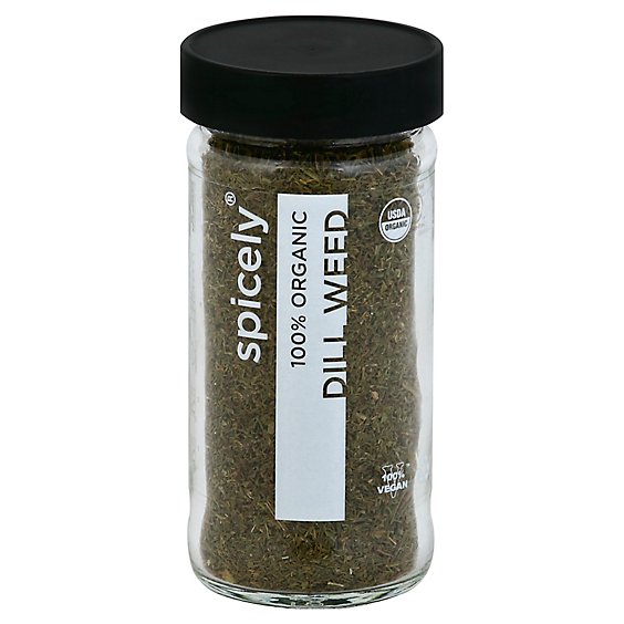 Spicely Organic Spices Dill Weed Glass Jar - 0.6 Oz