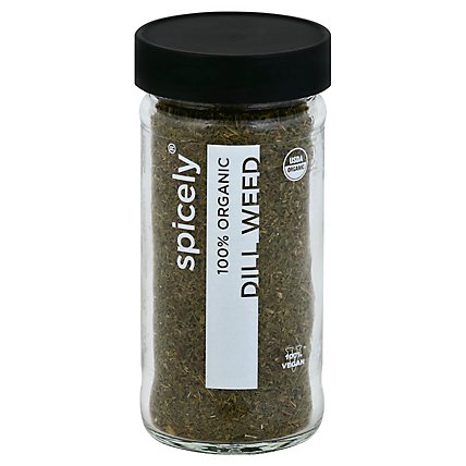 Spicely Organic Spices Dill Weed Glass Jar - 0.6 Oz - Image 1