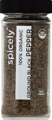 Spicely Organic Spices Black Pepper Ground Glass Jar - 1.7 Oz - Image 2