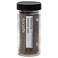 Spicely Organic Spices Black Pepper Ground Glass Jar - 1.7 Oz - Image 1