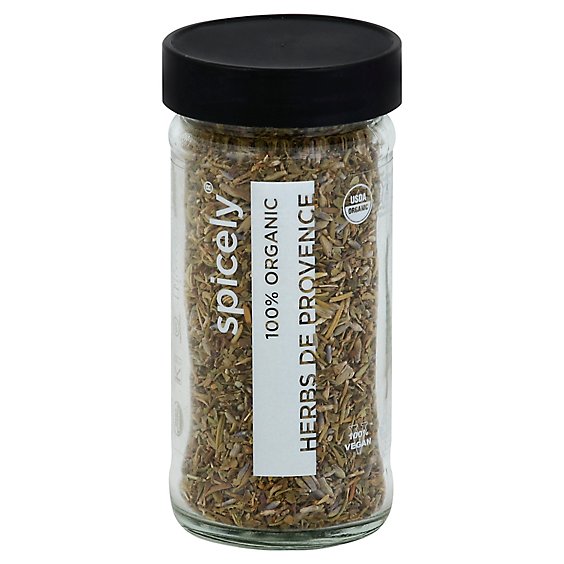Spicely Organic Spices Herbs De Provence Glass Jar - 0.5 Oz