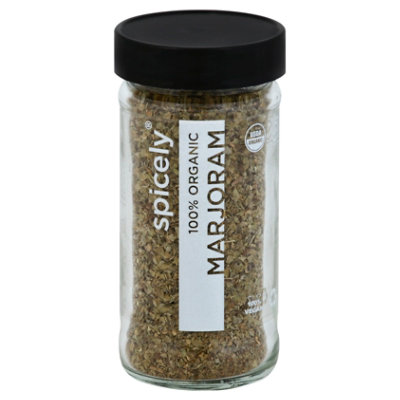 Spicely Organic Spices Marjoram Glass Jar - 0.5 Oz