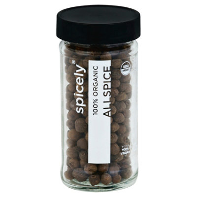 Spicely Organic Spices All Spice Glass Jar - 1.3 Oz