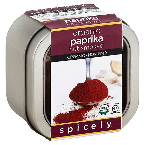 Spicely Organic Spices Paprika Hot Smoked Tin - 3 Oz