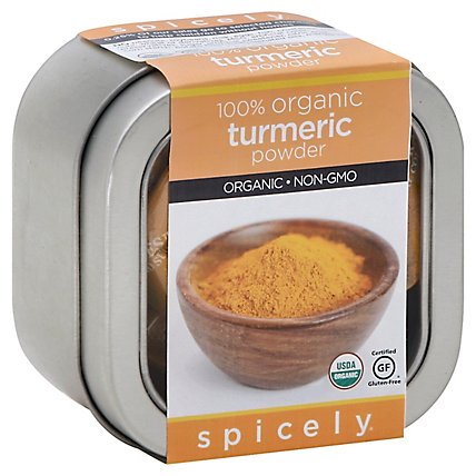 Spicely Organic Spices Turmeric Powder Tin - 3 Oz - Image 1
