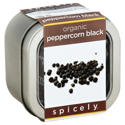 Spicely Organic Spices Peppercorn Black Tin - 3.2 Oz