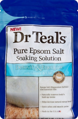 Dr Teals Soaking Solution Epsom Salt Pure Detoxify & Energize With Ginger & Clay - 3 Lb - Image 2