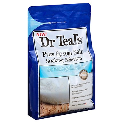 Dr Teals Soaking Solution Epsom Salt Pure Detoxify & Energize With Ginger & Clay - 3 Lb - Image 1