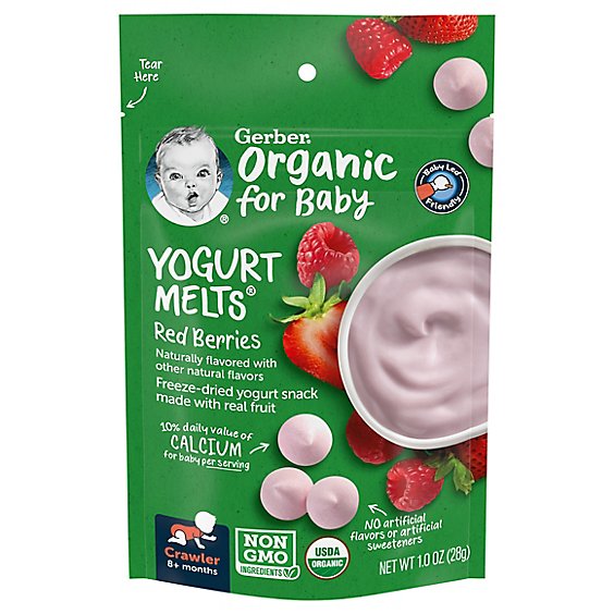 Gerber Yogurt Melts Baby Food Crawler Organic Red Berries - 1 Oz