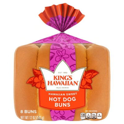 Kings Hawaiian Sweet Hot Dog Buns - 12 Oz.