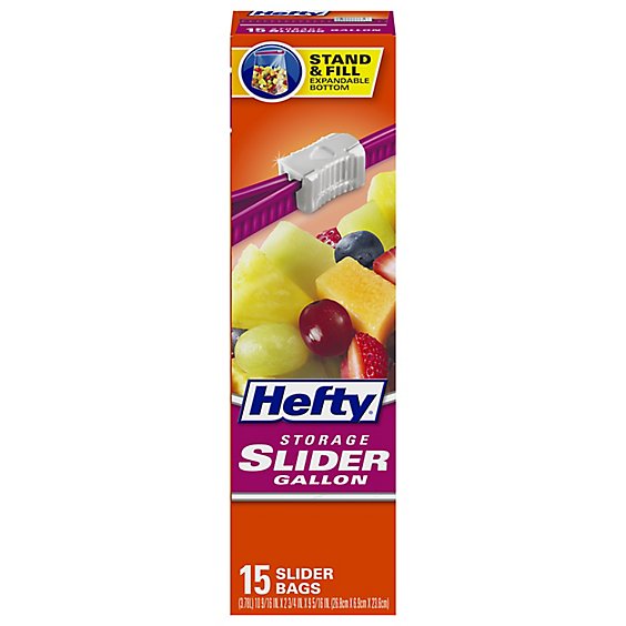 Hefty Storage Slider Bags Quart Value Pack - 15 Count