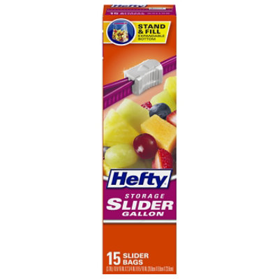 Hefty Slider Bags Gallon Storage - 15 CT