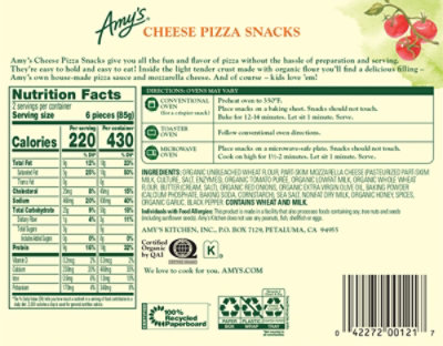 Amys Snacks Cheese Pizza - 6 Oz - Image 6