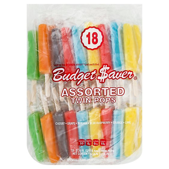 Budget Saver Twin Pops Assorted - 18 Count