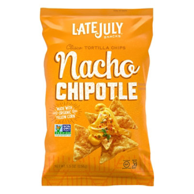 Late July Snacks Tortilla Chips Clasico Yellow Corn Nacho Chipotle - 5.5 Oz