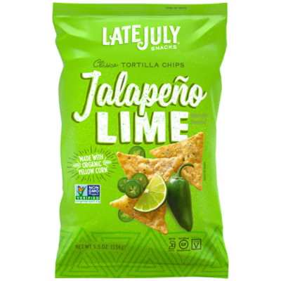 Late July Snacks Tortilla Chips Clasico Yellow Corn Jalapeno Lime - 5.5 Oz - Image 3