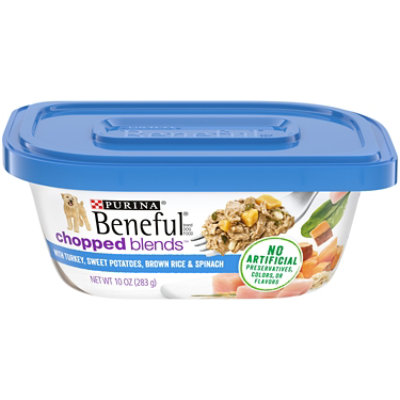 Beneful Dog Food Wet Chopped Blends Turkey Sweet Potatoes Brown Rice & Spinach - 10 Oz