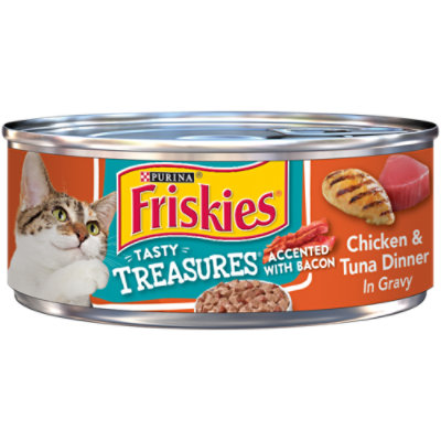 Friskies Cat Food Wet Tasty Treasures Chicken & Tuna - 5.5 Oz