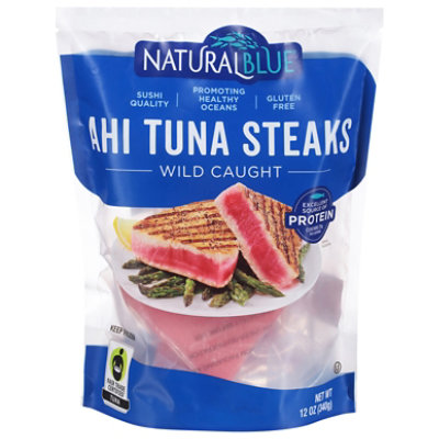 Natural Blue Fish Wild Caught Tuna Ahi Steaks - 12 Oz - Image 1