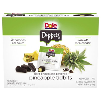 Dole Dippers Pineapple Tidbits Real Dark Chocolate Covered - 6-1.06 Oz - Image 1