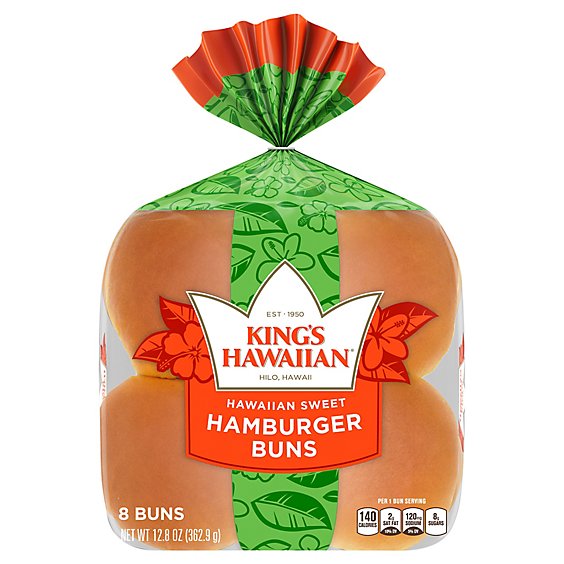 King's Hawaiian Original Hawaiian Sweet Hamburger Buns - 12.8 Oz