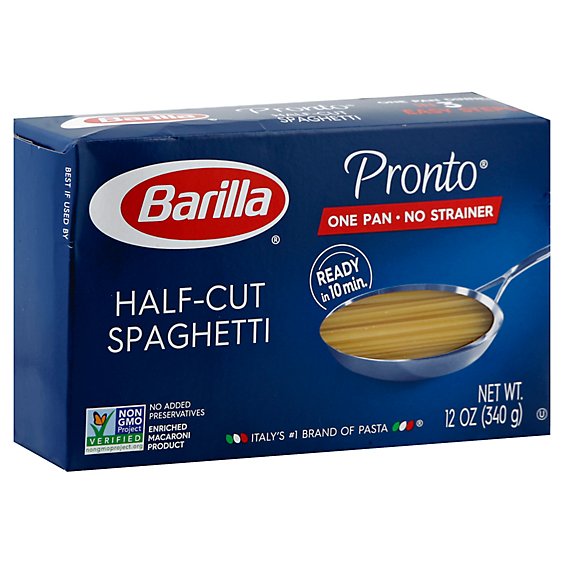 Barilla Pronto Pasta Spaghetti Half-Cut Box - 12 Oz