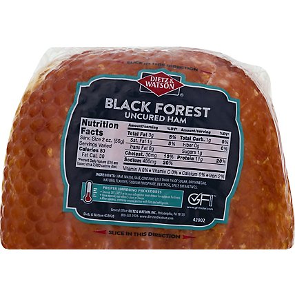 Dietz & Watson Ham Smoked Uncured Black Forest - 0.50 Lb - Image 6