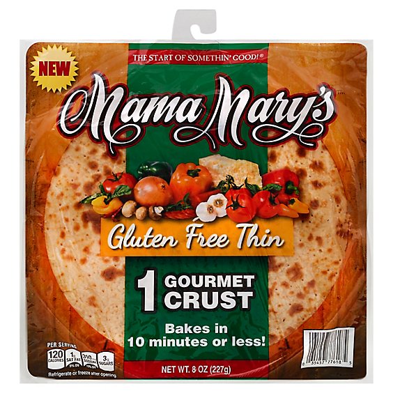 Mama Marys Pizza Crust Gourmet Gluten Free Thin Bag 2 Count - 8 Oz