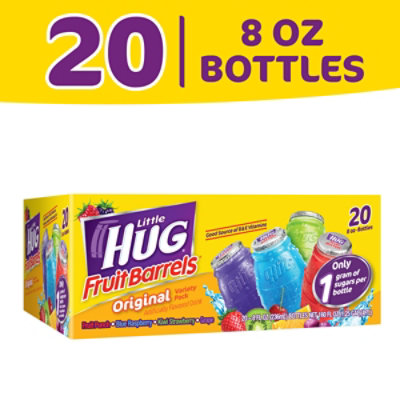 Little HUG Fruit Barrels Bottled Fruit Drink 75% Less Sugar Original - 20 Count - Image 1