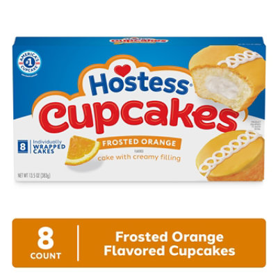 Hostess Orange Flavored Cupcakes Frosted Orange Cupcakes 8 Count - 13.5 Oz - Image 1