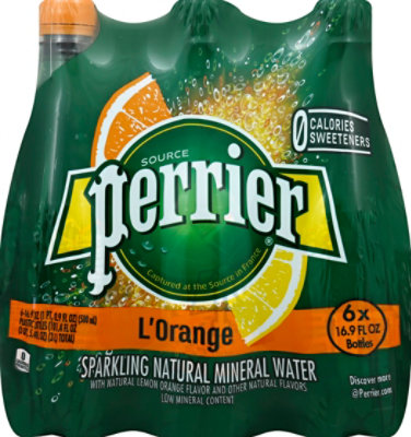 Perrier Mineral Water Sparkling L Orange - 6-16.9 Fl. Oz. - Image 3