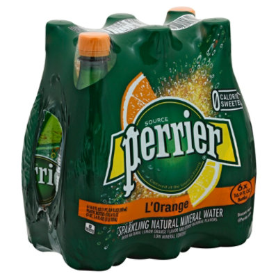 Perrier Mineral Water Sparkling L Orange - 6-16.9 Fl. Oz. - Image 1