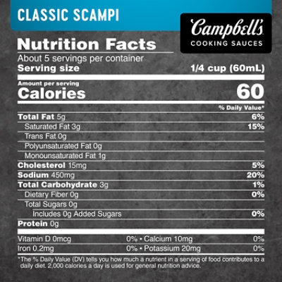 Campbell's Cooking Sauces Classic Scampi Sauce - 11 Oz - Image 4