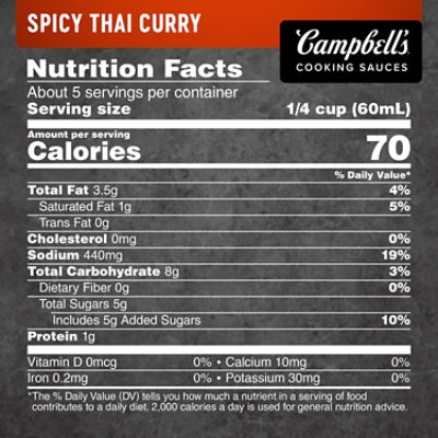 Campbell's Cooking Sauces Spicy Thai Curry - 11 Oz - Image 4