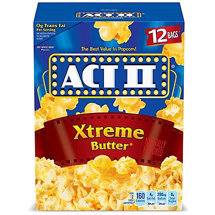 Act II Xtreme Butter Microwave Popcorn - 12-2.75 Oz - Image 2