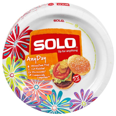 SOLO Plates Paper AnyDay 10 Inch Bag - 55 Count - Image 2