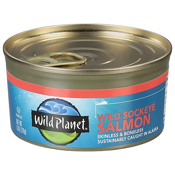 Wild Planet Salmon Sockeye Wild Boneless & Skinless - 6 Oz