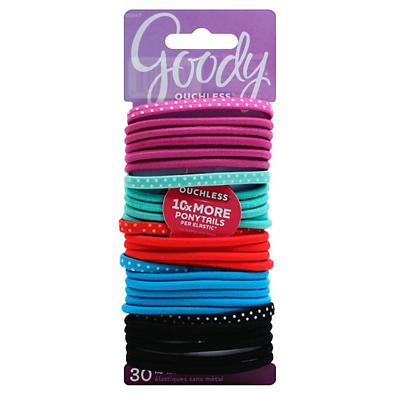 Goody Elastics Ouchless Thick 4mm Bright Dot - 30 Count