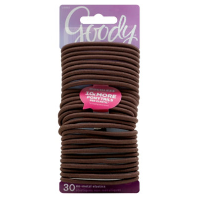 Goody Elastics Ouchless Thick 4mm Brown Brunette - 30 Count - Image 1