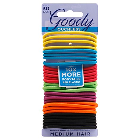 Goody Elastics Ouchless Thick 4mm Candy Coated - 30 Count