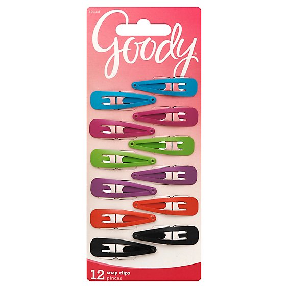 Goody Snap Clips Glam Girls Bright Color - 12 Count
