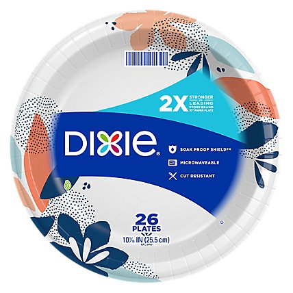 Dixie Everyday Paper Plates Printed 10 1/16 Inch - 26 Count - Image 2