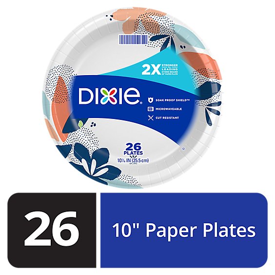 Dixie Everyday Paper Plates Printed 10 1/16 Inch - 26 Count