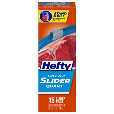 Hefty Storage Bags, Slider, Quart, Mega Pack - 75 slider bags