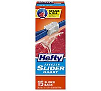 Hefty Storage Slider Bags Freezer Quart - 15 Count
