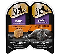 Sheba Perfect Portions Savory Chicken Pate Wet Cat Food Twin Pack Trays - 2-1.32 Oz