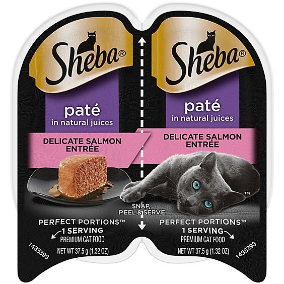 Sheba Perfect Portions Delicate Salmon Entree Wet Cat Food Pate In Twin Pack Tray - 2.6 Oz
