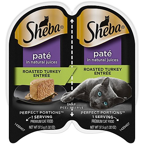 Sheba Perfect Portions Wet Cat Food Pate Roasted Turkey Entree Twin Pack - 2-1.32 Oz